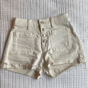 Madewell white denim shorts